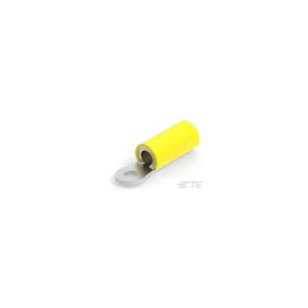 Te Connectivity Ring Terminal, #4 Stud Size, 10 AWG, 600 V, Vinyl Insulated, Yellow 34835 - main